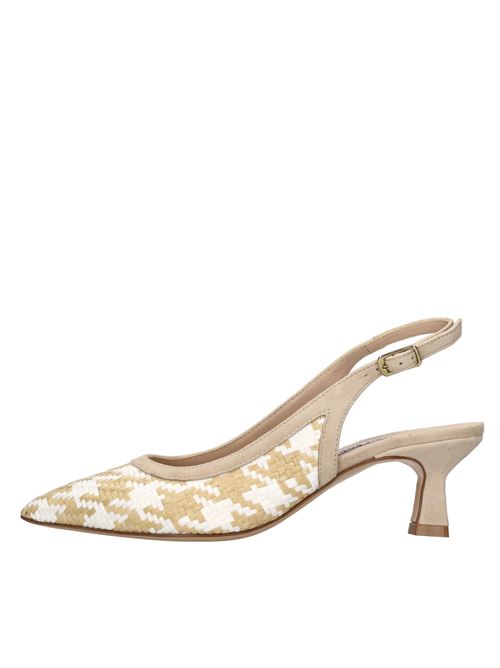 Décolleté slingback in pelle e rafia WALTER VIOLET | 1203 RAFIA-CAM.BEIGE-BIANCO